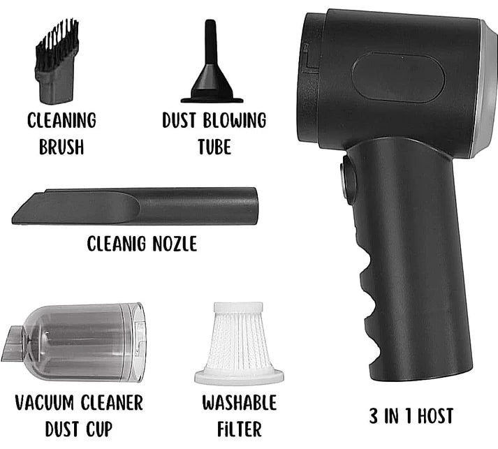 3 in 1 Mopping Vacuum Blower with Mini Dust Buster USB Portable Vacuum Cleaner Dry and Wet